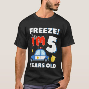 Kids Im 5 Years Old Policemen Officer Cop 5th Birt T-Shirt