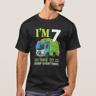 Kids I'm 7 Years Old Birthday Boy Garbage Truck 7t T-Shirt