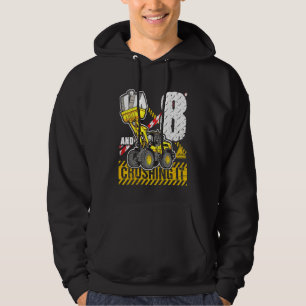 Kids I'm 8 And Crushing It 8th Birthday Boys Birth Hoodie