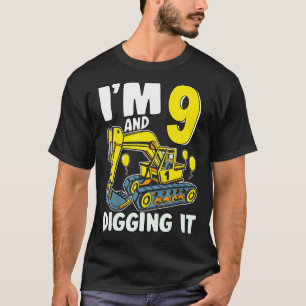Kids I'm 9 And Digging It 9 Years Boy 9rd Birthday T-Shirt