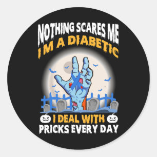 Kids I'm A Diabetic Diabetes Awareness Halloween C Classic Round Sticker