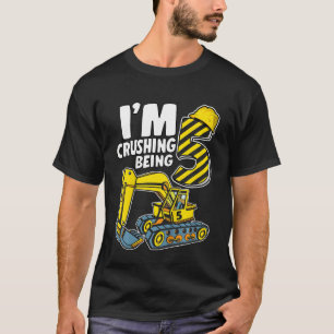 Kids I'm Crushing Being 5 Years Boys Excavator 5th T-Shirt