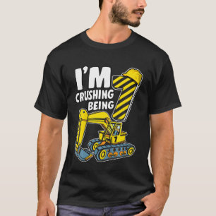 Kids I'm Crushing Being 7 Years Boys Excavator 7th T-Shirt