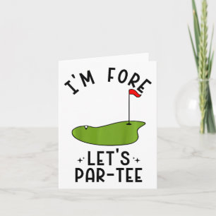 Kids I'm Fore Let's Par-tee Funny Golf Party Birth Card