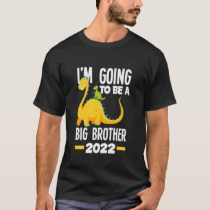 Kids I'm Going To Be A Big Brother 2022 Dinosaur D T-Shirt