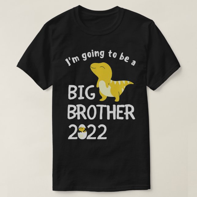 Kids I'm Going To Be A Big Brother 2022 Dinosaur P T-Shirt (Design Front)