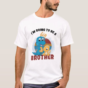 Kids I'm Going To Be A Big Brother 2023 Dinosaur T-Shirt