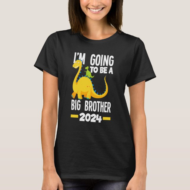Kids I'm Going To Be A Big Brother 2024 Dinosaur D T-Shirt (Front)