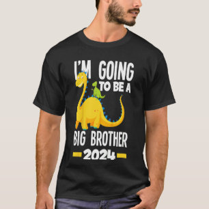 Kids I'm Going To Be A Big Brother 2024 Dinosaur D T-Shirt