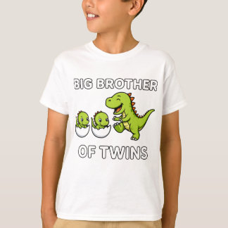 Kids I'm Going To Be A Big Brother Of Twins Dino T-Shirt