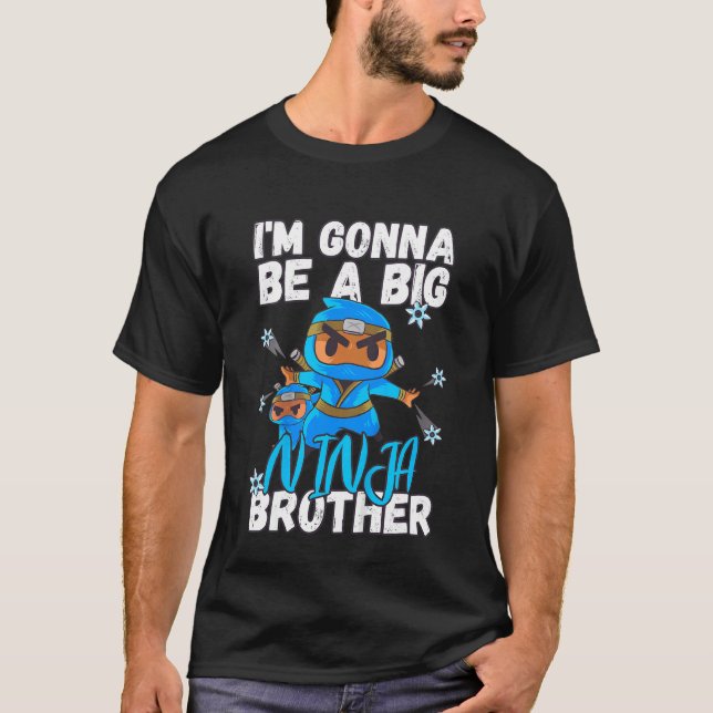 Kids I'm Gonna Be A Big Ninja Brother New Sibling  T-Shirt (Front)