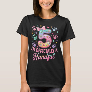 Kids I'm Ly A Handful Five 5th Birthday Girls Boys T-Shirt