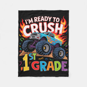 Kids I'm Ready To Crush 1st Grade First Day Of Fir Fleece Blanket