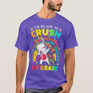 Kids I'm Ready To Crush 1st Grade Unicorn Girls Ba T-Shirt