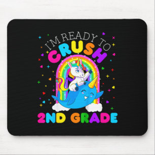 Kids I'm Ready To Crush 2nd Grade Unicorn First Da Mouse Pad