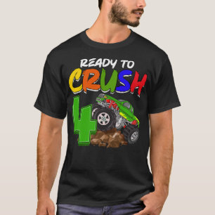 Kids I'm Ready To Crush 4 Monster Truck T-Rex Birt T-Shirt