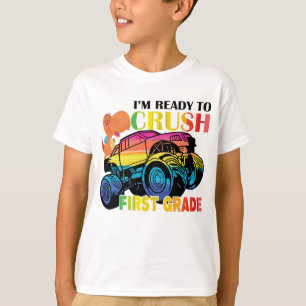 Kids I'm Ready To Crush First Grade Monster Truck T-Shirt
