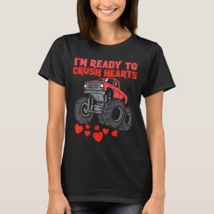 Kids Im Ready To Crush Hearts Monster Truck Boys V T-Shirt
