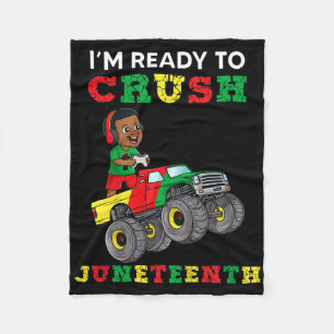 Kids I'm Ready To Crush Juneteenth Funny Gamer Boy Fleece Blanket