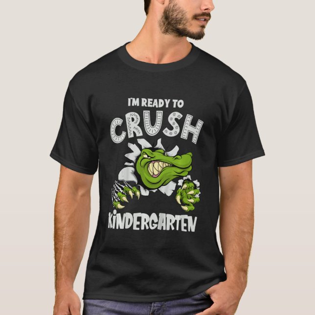 Kids Im Ready To Crush Kindergarten Alligator Croc T-Shirt (Front)
