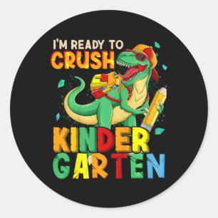 Kids I'm Ready To Crush Kindergarten Back To Schoo Classic Round Sticker