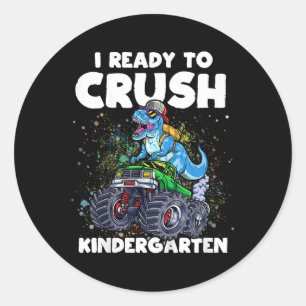 Kids Im Ready To Crush Kindergarten Monster Truck Classic Round Sticker