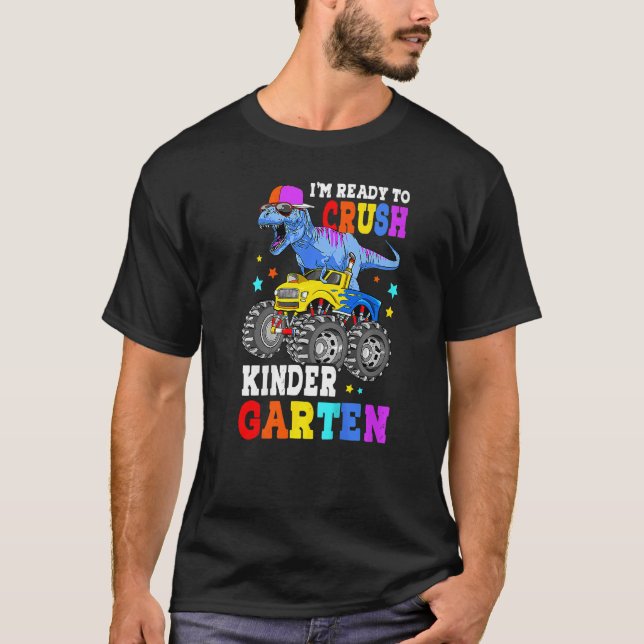 Kids I'm Ready To Crush Kindergarten Monster Truck T-Shirt (Front)