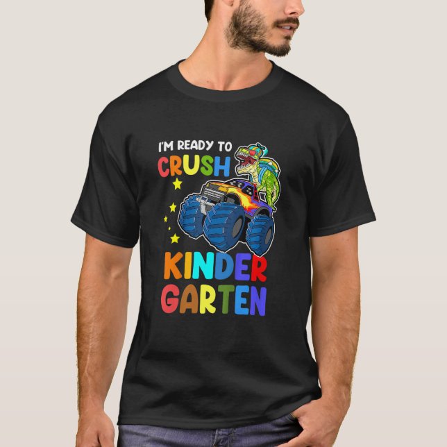 Kids I'm Ready To Crush Kindergarten Monster Truck T-Shirt (Front)
