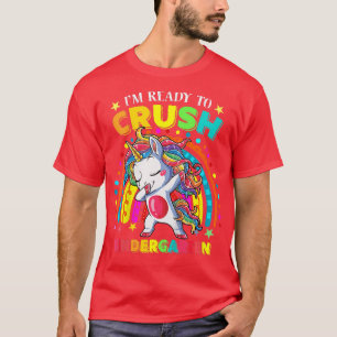 Kids I'm Ready To Crush Kindergarten Unicorn Back T-Shirt