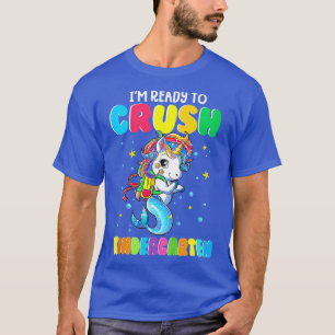 Kids I'm Ready To Crush Kindergarten Unicorn Back T-Shirt