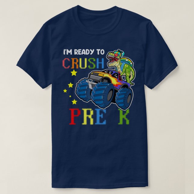 Kids I'm Ready To Crush Pre K Tee Monster Truck Di (Design Front)