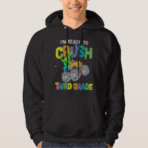 Kids I'm Ready To Crush Third Grade Monster Truck Hoodie