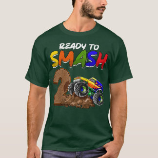 Kids I'm Ready To Smash Being 2 Monster Truck Birt T-Shirt