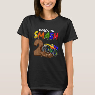 Kids I'm Ready To Smash Being 2 Monster Truck Birt T-Shirt