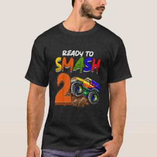 Kids I'm Ready To Smash Being 2 Monster Truck Birt T-Shirt