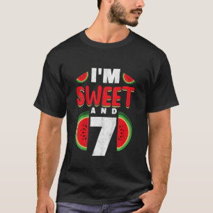 Kids I'm Sweet And 7 Years Old Watermelon Melon 7t T-Shirt