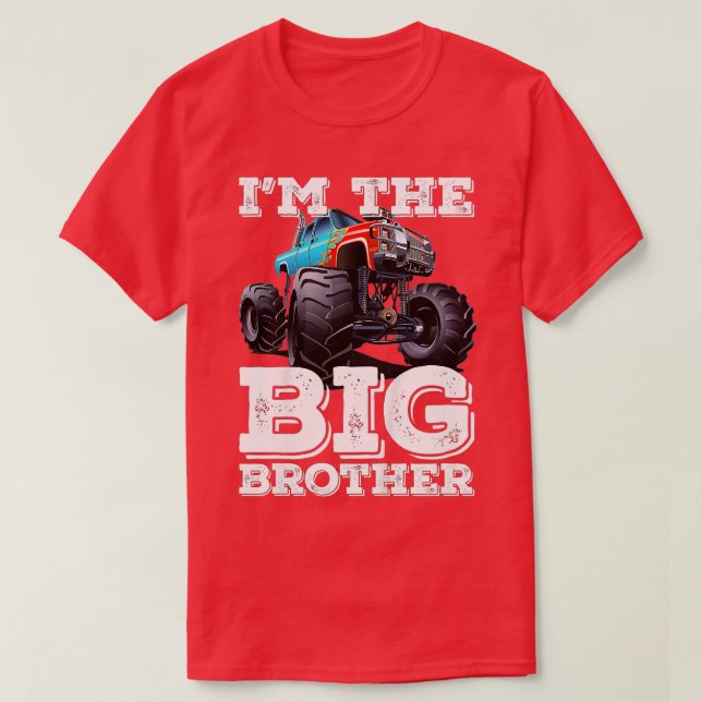 Kids I'm The Big Brother - Funny Monster Truck  T-Shirt (Design Front)