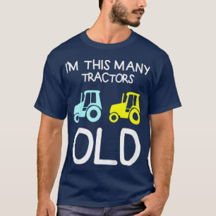 Kids Im This Many 2 Funny Tractor Farming Quote T-Shirt