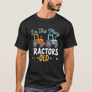 Kids I'm This Many Tractors Old 2 2nd Birthday Two T-Shirt