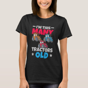 Kids I'm This Many Tractors Old 3 3rd Birthday Thr T-Shirt
