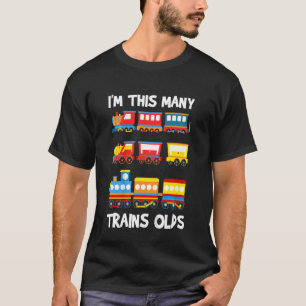 Kids I'm This Many Trains Old Boy Girl 3rd Birthda T-Shirt