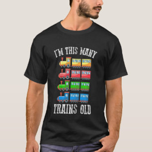 Kids I'm This Many Trains Old Kid 4th Birthday 4 Y T-Shirt