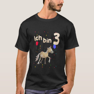 Kids I'm Three Years Pony Horse Third 3rd Birthday T-Shirt
