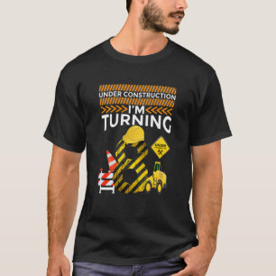 Kids I'm Turning 8 8th Birthday Construction Theme T-Shirt