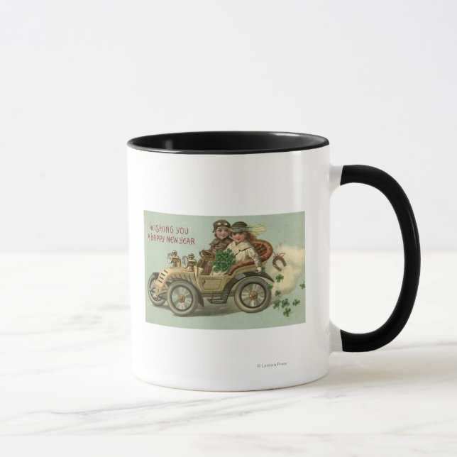 Kids in a Car with Shamrocks Mug (Right)