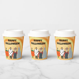 Kids in Costumes, Halloween paper cups