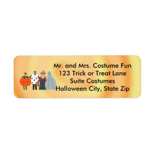 Kids in Halloween Costumes Address Labels