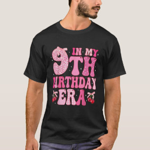 Kids In My 9th Birthday Era Girl Coquette Bow Cher T-Shirt