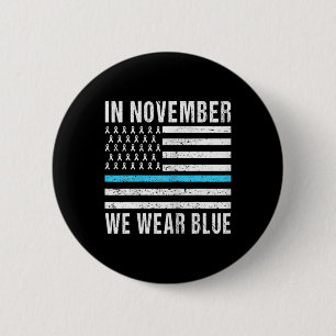 Kids In November We Wear Blue Diabetes Awareness M 6 Cm Round Badge