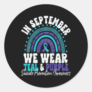 Kids In September We Wear Teal And Purple Suicide Classic Round Sticker